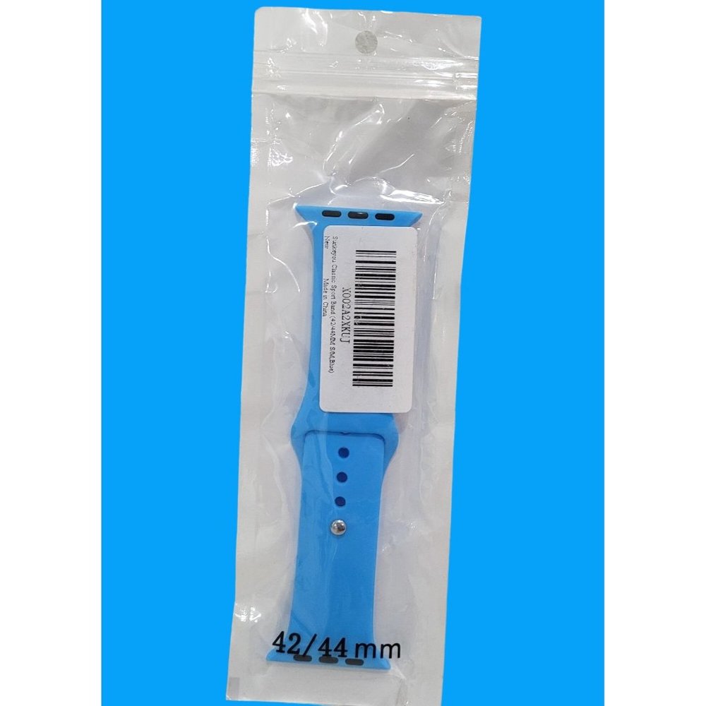 Silicone Blue Sports Watch Band For Apple Watch Size 42mm-44mm